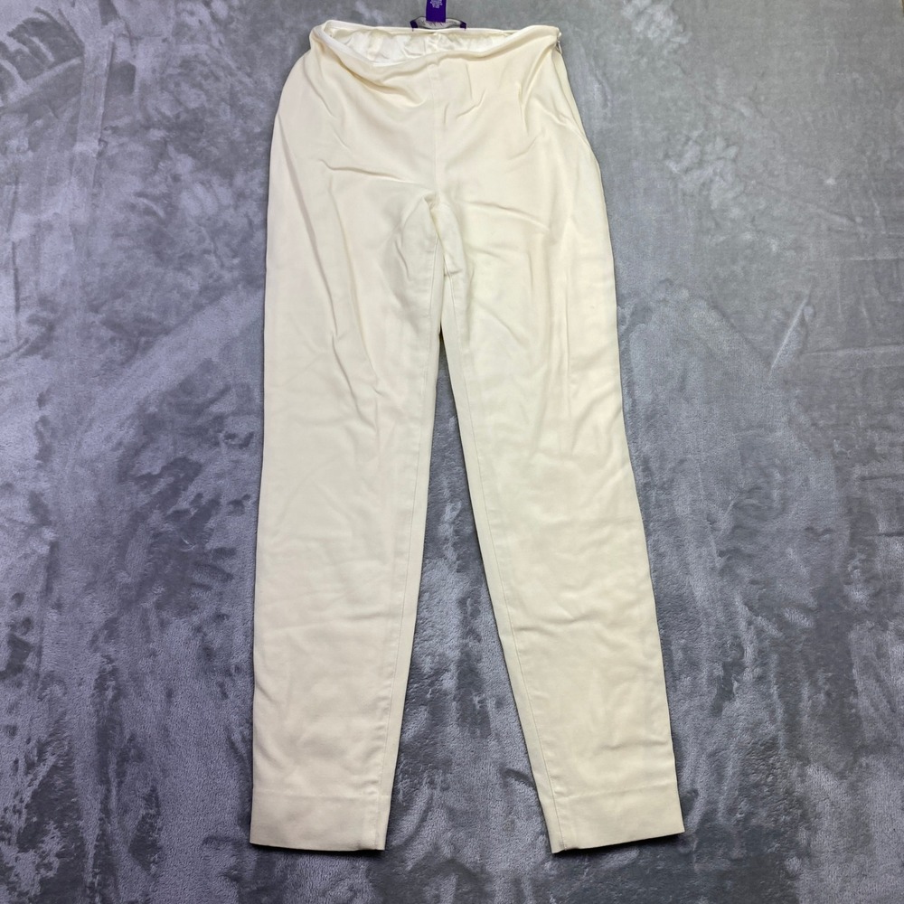 Ralph Lauren Purple Label Cream Straight Leg Dress Pants Women Sz 2 Fits 24" USA